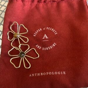 Anthropologie Gold Tone boho earrings with bag.